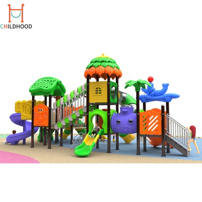 Promotional safe reliable outdoor playground park slide equipment